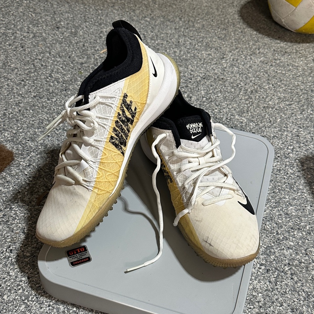 Nike Huarache Seven Turf Shoes White and Yellow